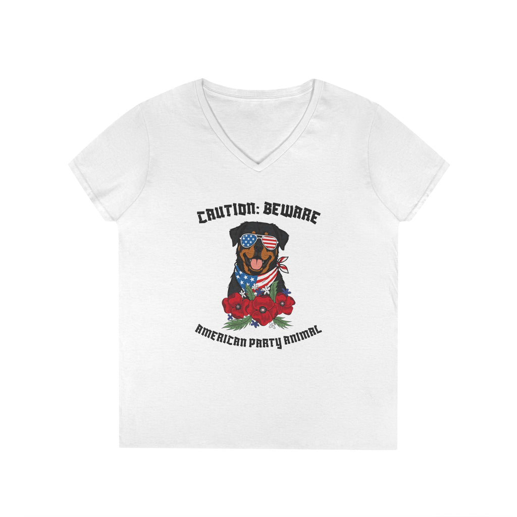 America Party Animal Ladies' V-Neck