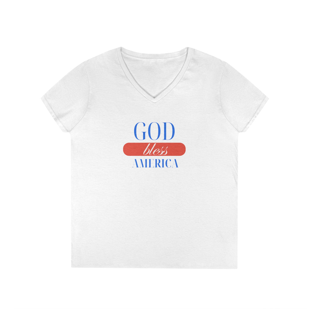 Blessed & American Ladies' V-Neck
