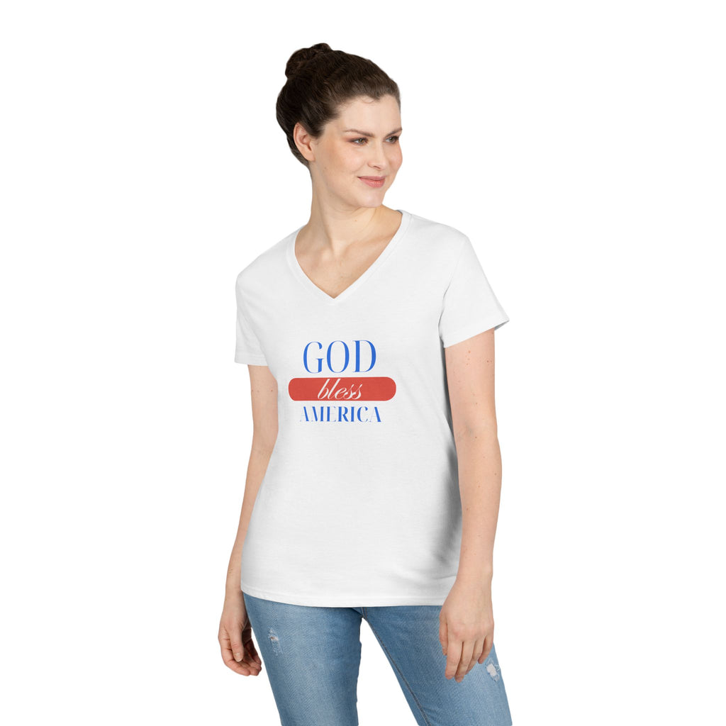 Blessed & American Ladies' V-Neck