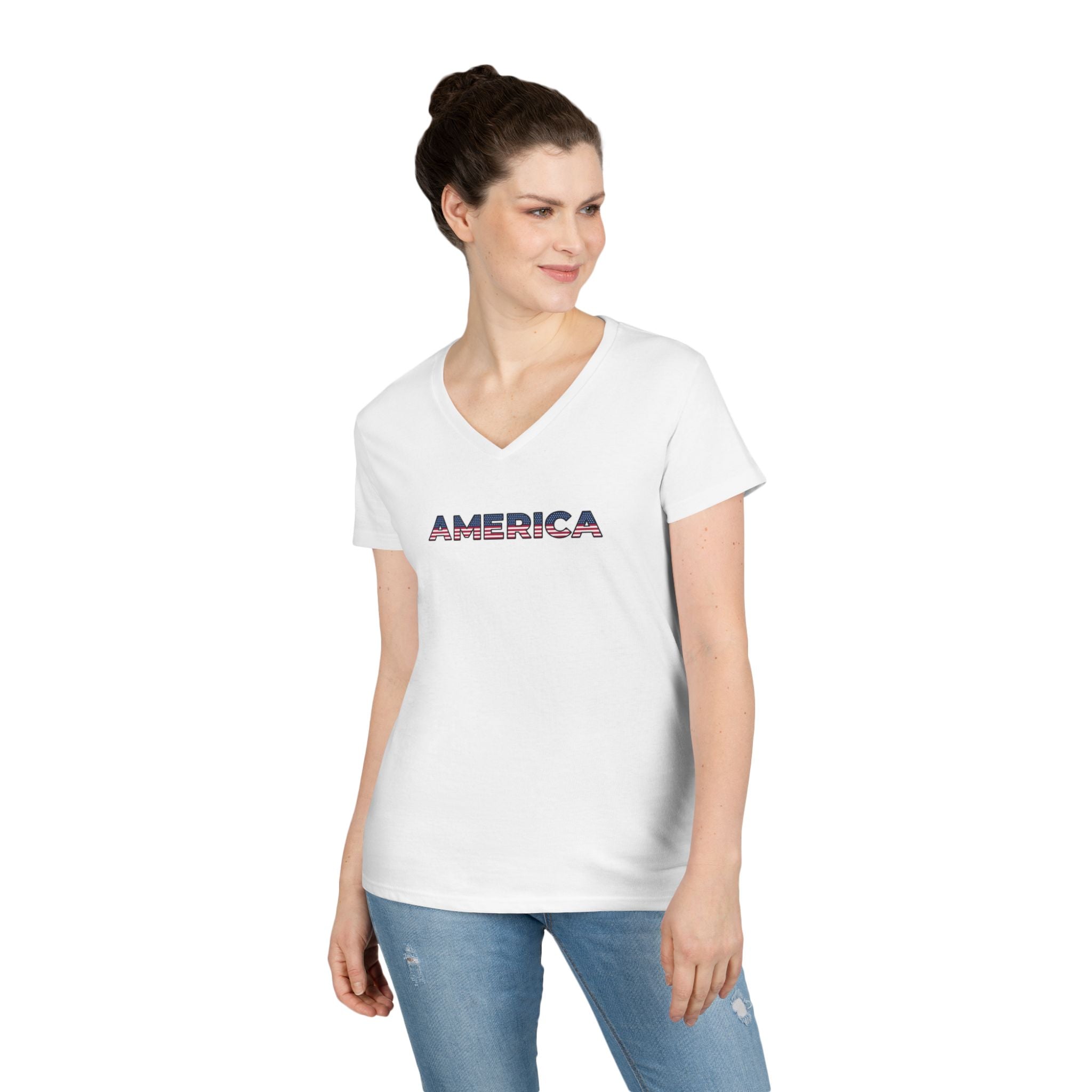 America Ladies' V-Neck