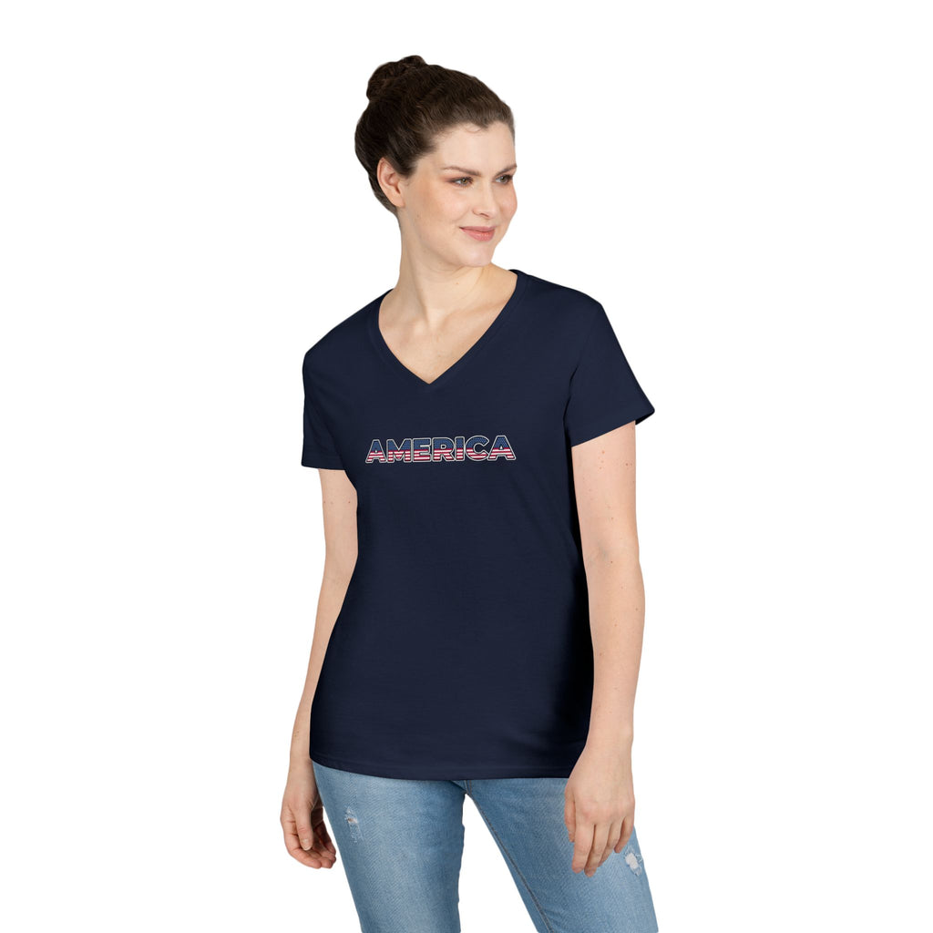 America Ladies' V-Neck