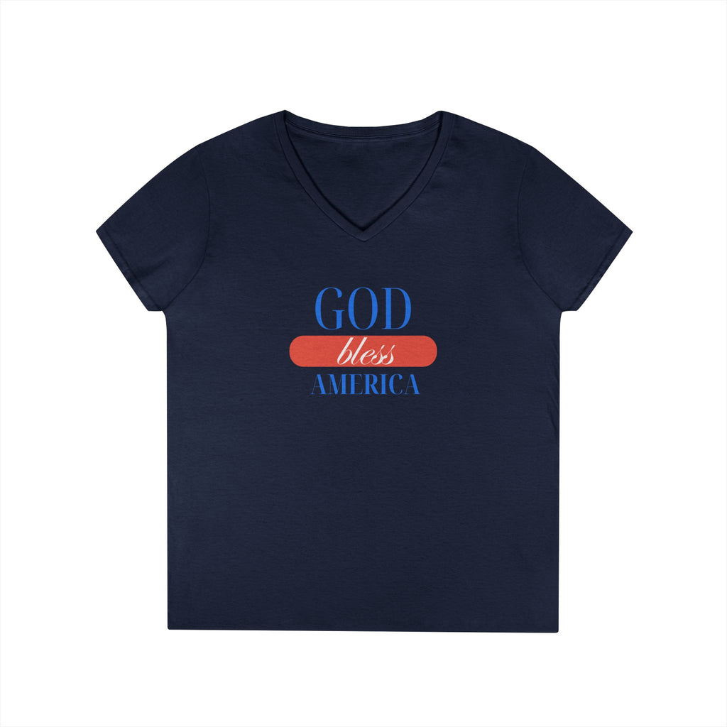 Blessed & American Ladies' V-Neck