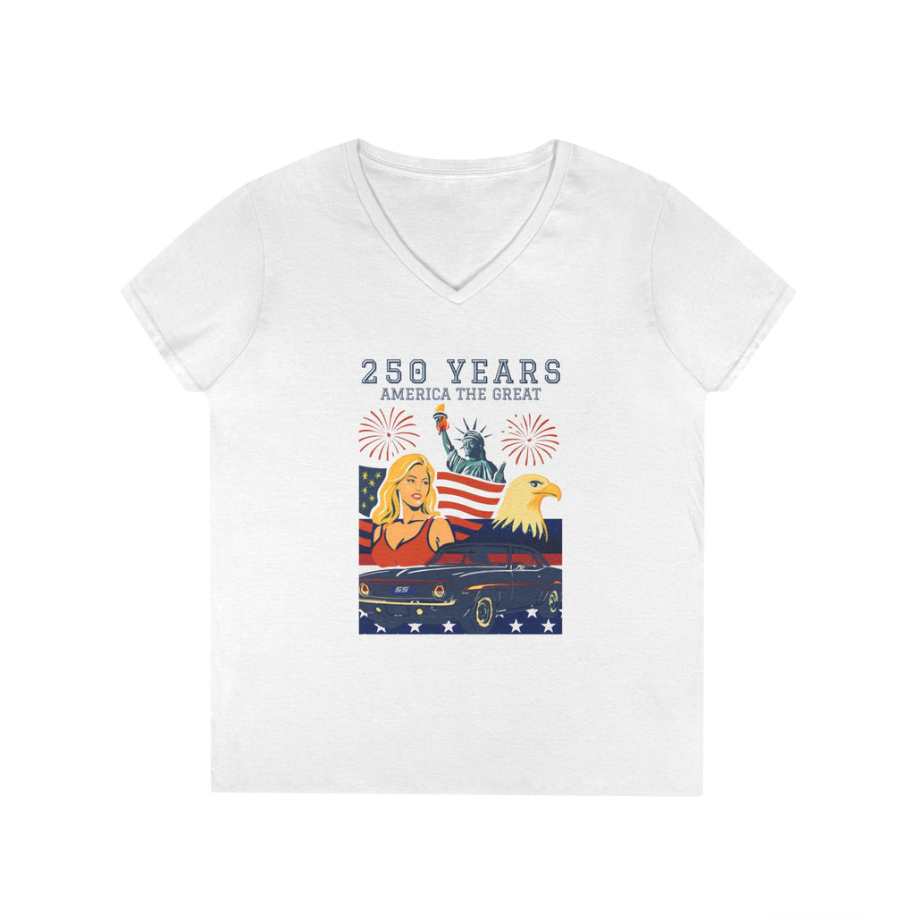 America The Great Ladies' V-Neck