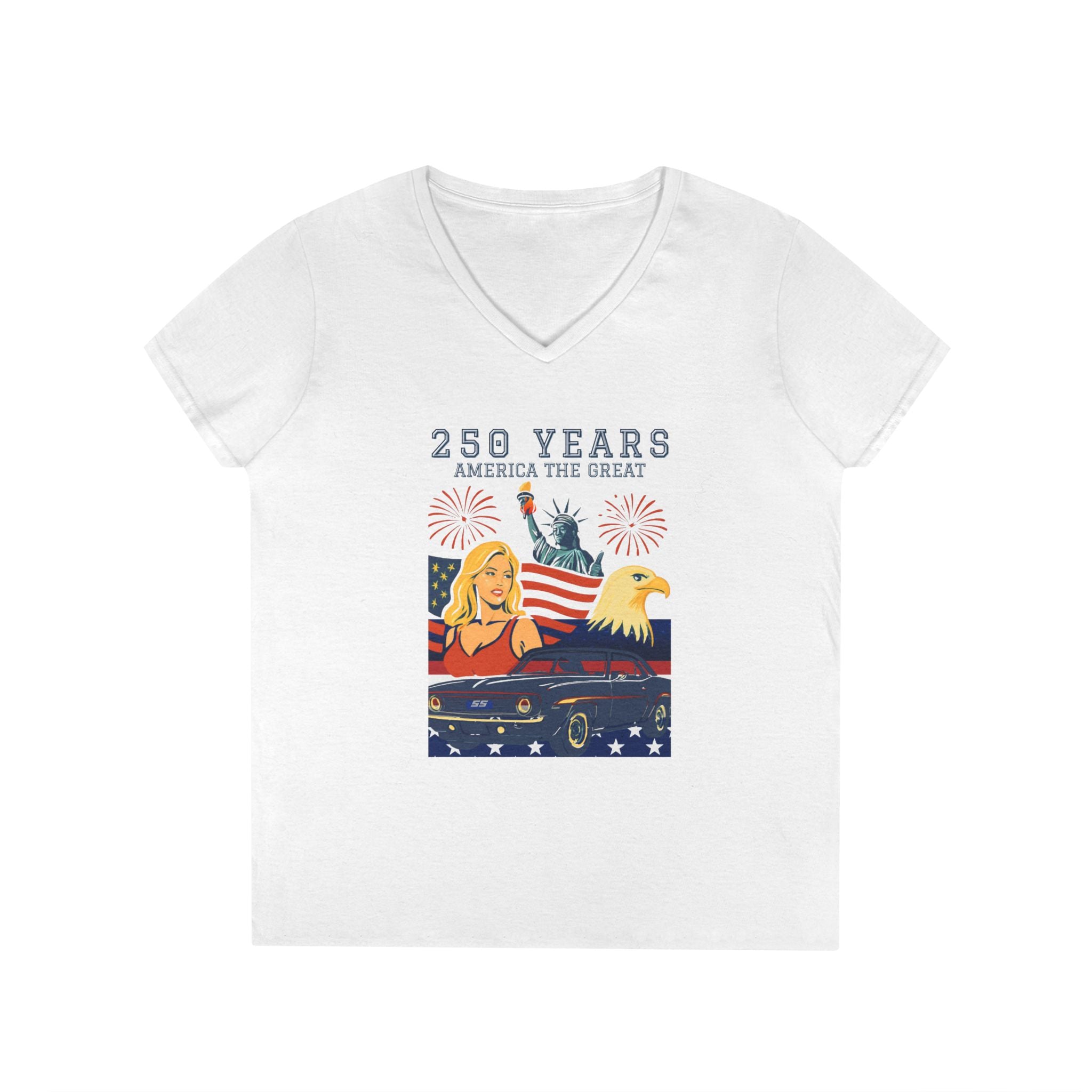 America The Great Ladies' V-Neck