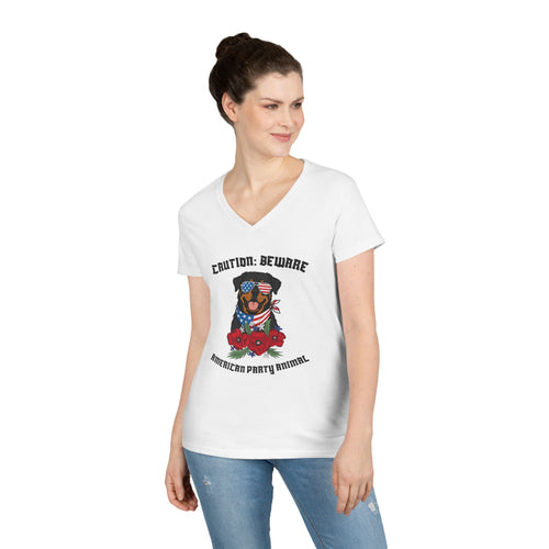 America Party Animal Ladies' V-Neck
